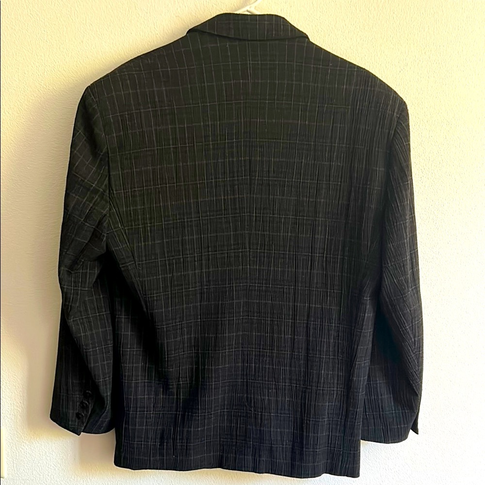 Sharp Vintage Gray/Brown Windowpane Wool Blend Db… - image 3